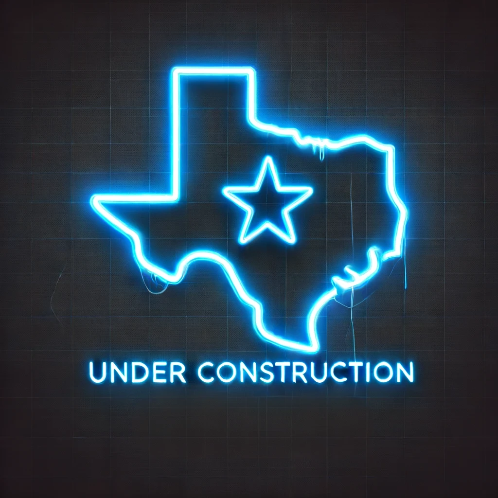 Neon Outline of Texas